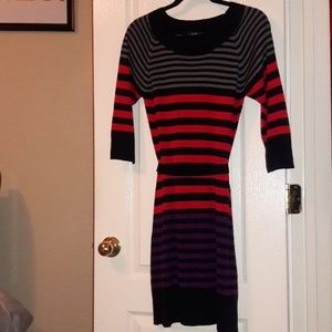 Brand New AGB Knit Striped Knee Length Tunic Dress